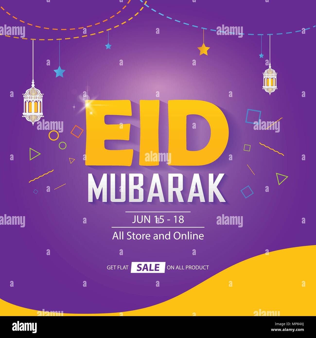 Eid Mubarak eid sale banner cover concept template design Stock Vector