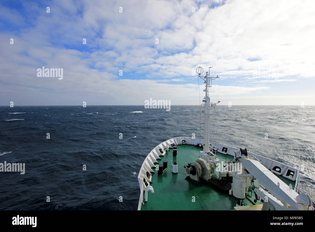 Big Cruise Ship Is Cruising In The Waves After Stormy Weather On Antarctic Peninsula Antarctica Stock Photo Alamy