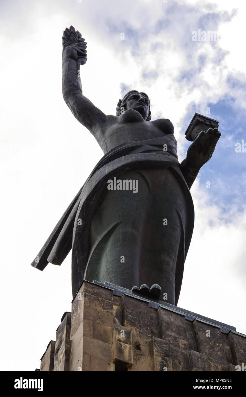 Mother Armenia, monumental statue in Memorial Victory Park. Gyumri ...