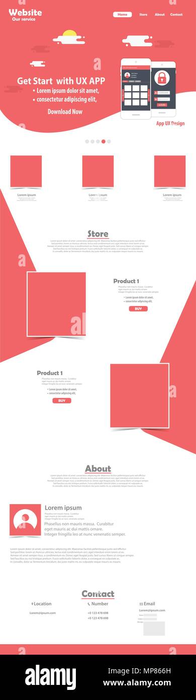 website landing page vector template design Stock Vector Image & Art ...