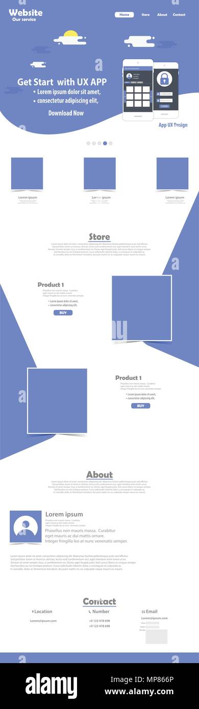 website landing page vector template design Stock Vector Image & Art ...