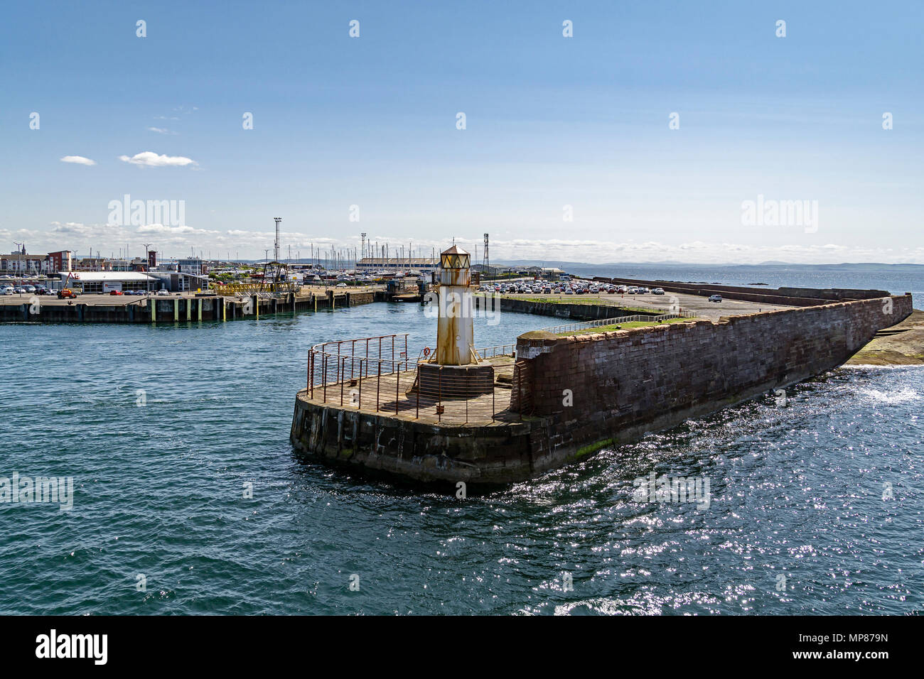 The lighthouse at entrance to Ardrossan Harbour Ardrossan North ...