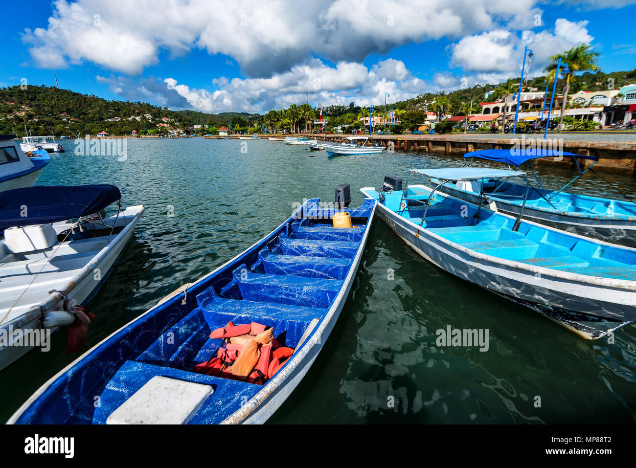 Fishing boats in Samana, Dominican Republic Stock Photo