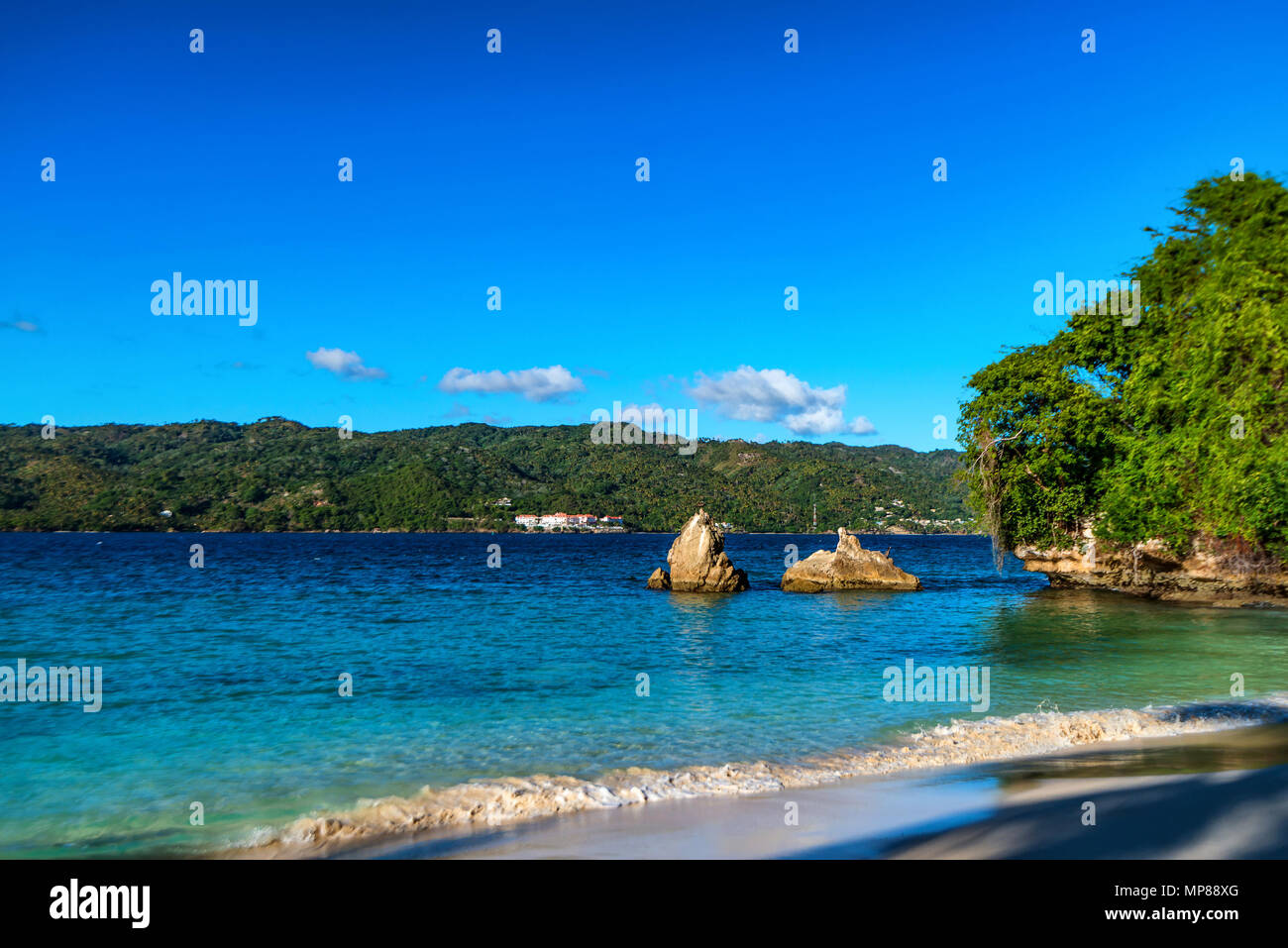 View of Samana bay in Dominican Republic Stock Photo