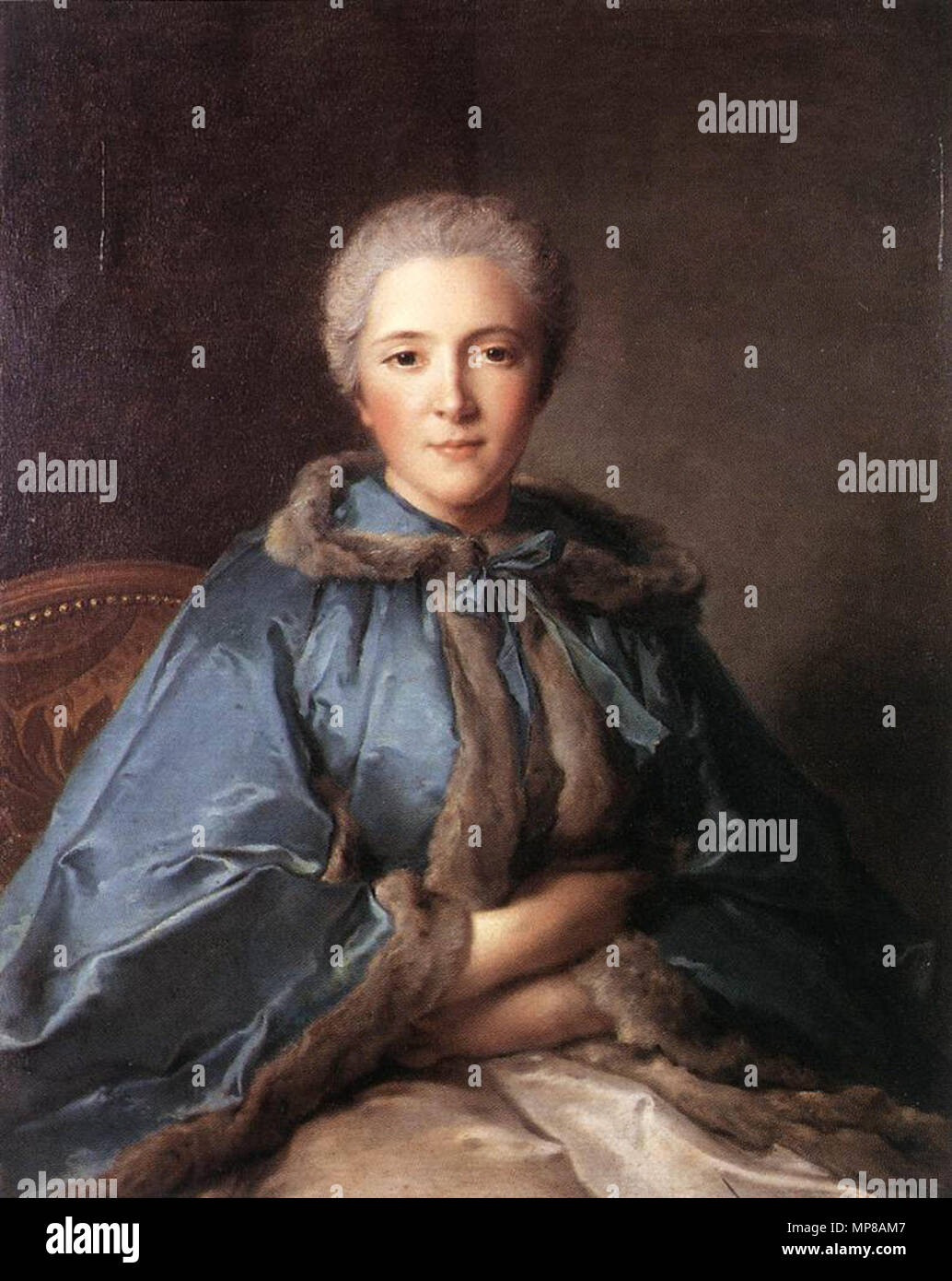 715 Jean-Marc Nattier, The Comtesse de Tillières (1750; before retouching) - 01 Stock Photo