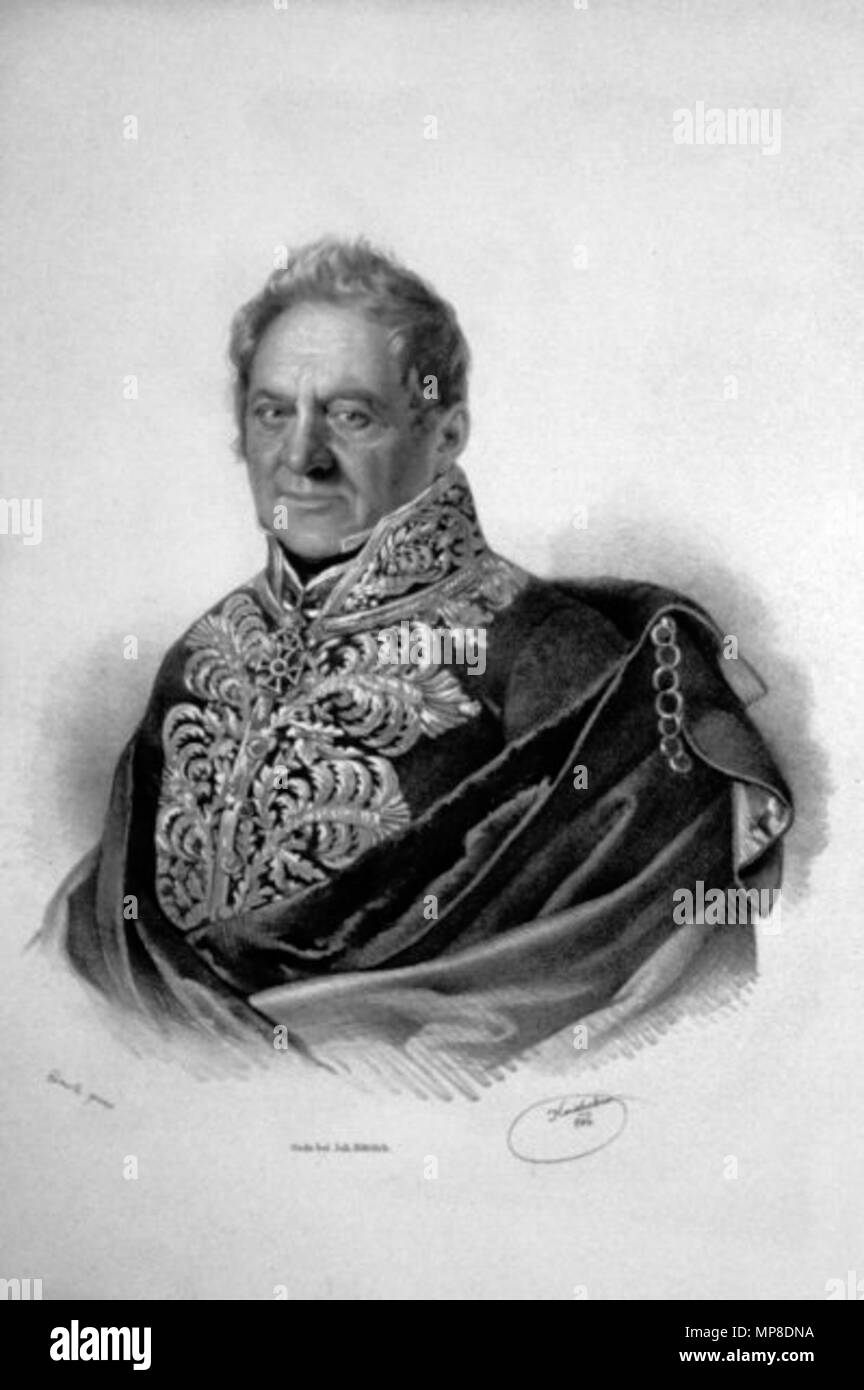 . Deutsch: Johann Freiherr von Aerenthal (1817-1898), Großgrundbesitzer, Lithographie von Josef Kriehuber, 1846 . 1846. Josef Kriehuber (1800-1876) 728 Johann von Aerenthal Litho Stock Photo