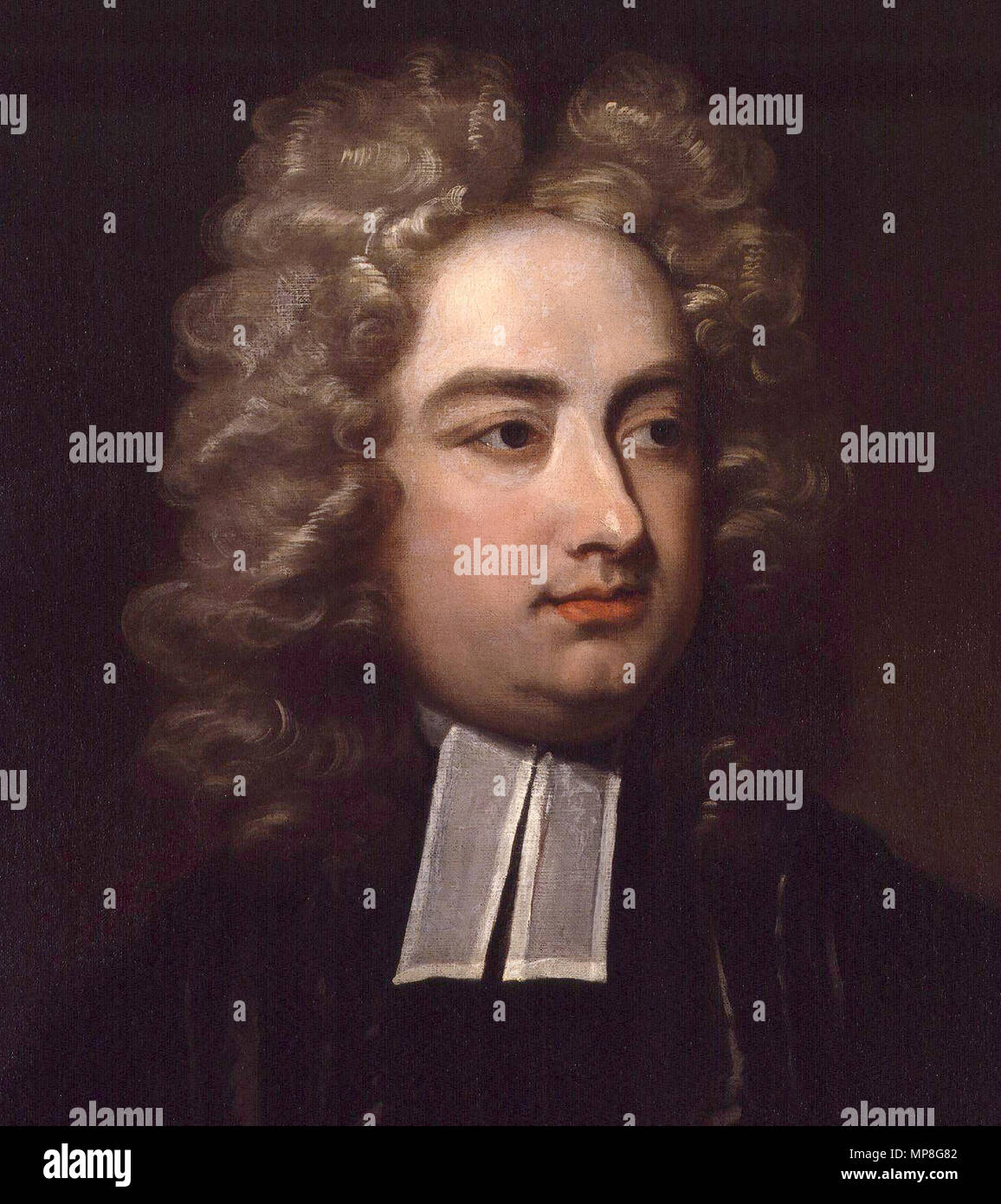 Jonathan Swift. See source website for additional information. 1710 (See Swift's Journal to Stella, Number 3, Dated 9 September 1710).   737 Jonathan Swift by Charles Jervas detail Stock Photo