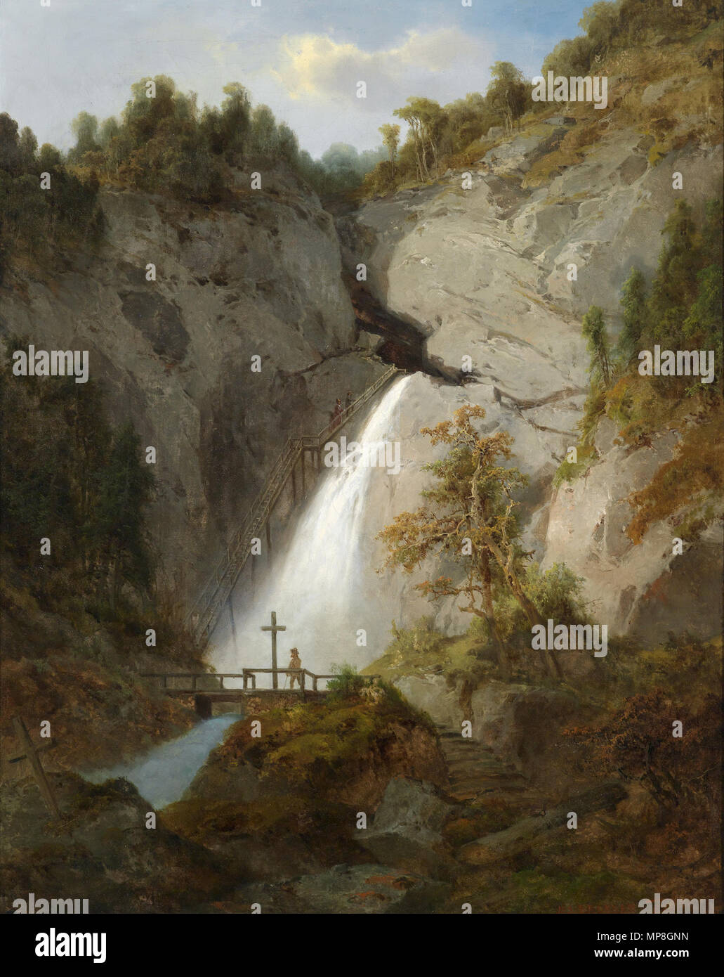 739 Josef Brunner Der Wasserfall beim Toten Weib zwischen Mürzsteg und Frein 1871 Stock Photo