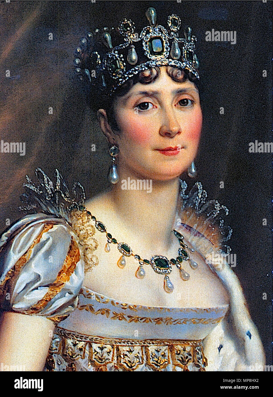 French: Joséphine en costume de sacre Empress Josephine in Coronation Robes  circa 1807-1808.   743 Josephine1804-4 Stock Photo