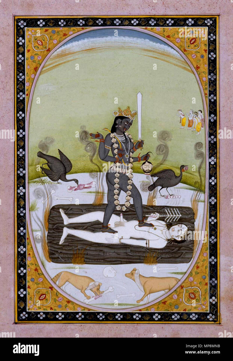 English: Kali 1800-1825 Miniature. Kangra. The Walters Art Museum