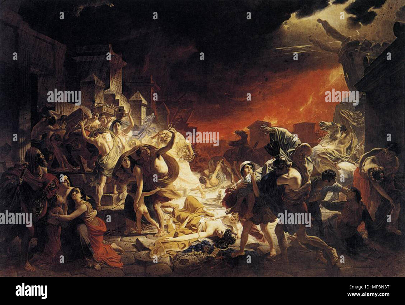 English: Last Day of Pompei   1833.   758 Karl Briullov - Last Day of Pompei - WGA03671 Stock Photo