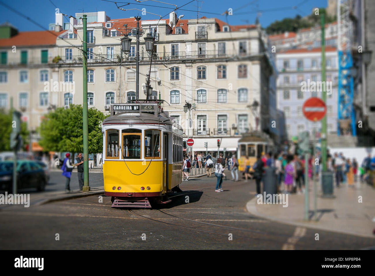 Famous tram 28 in Lisbon, Portugal Stock Photo Alamy