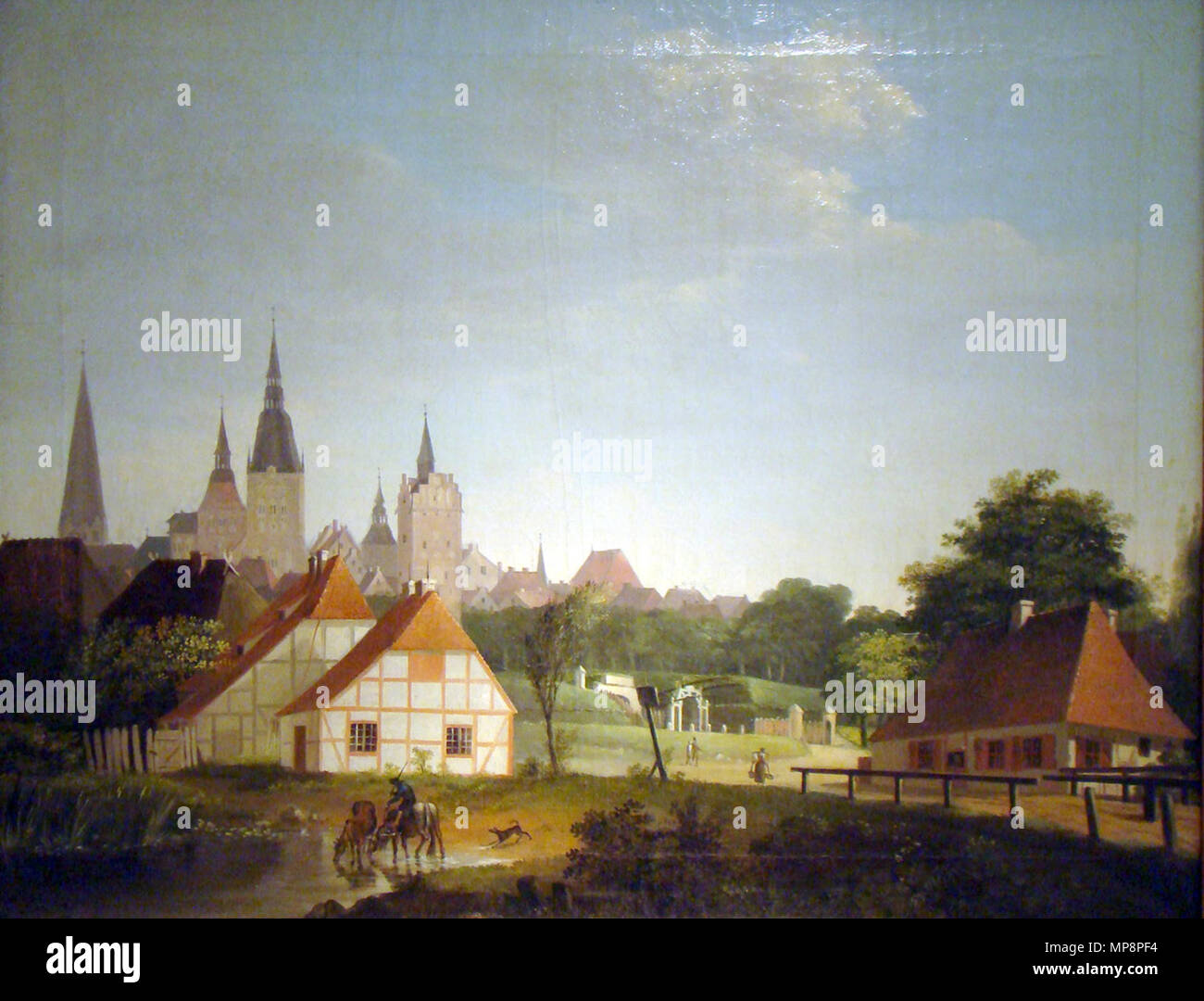 Deutsch: Ansicht von Rostock von Westen   1809.   763 Kersting-rostock1809 Stock Photo