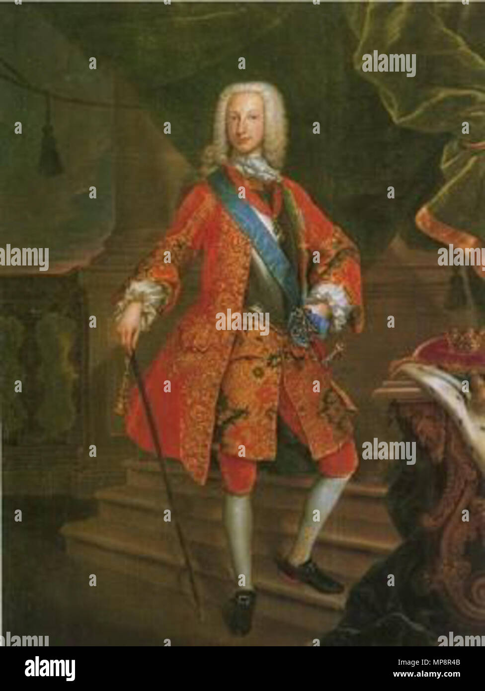 English: Portrait of King Charles VII of Naples Español: Retrato del rey Carlos VII de Nápoles   18th century.   765 King Carlo VII of Naples by Guiseppe Bonito Stock Photo