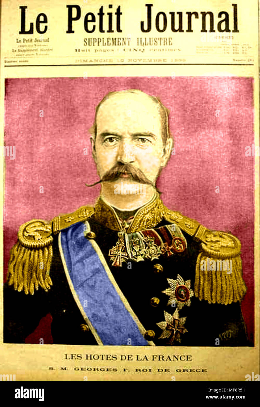 King George I of Hellenes on the front page of the french