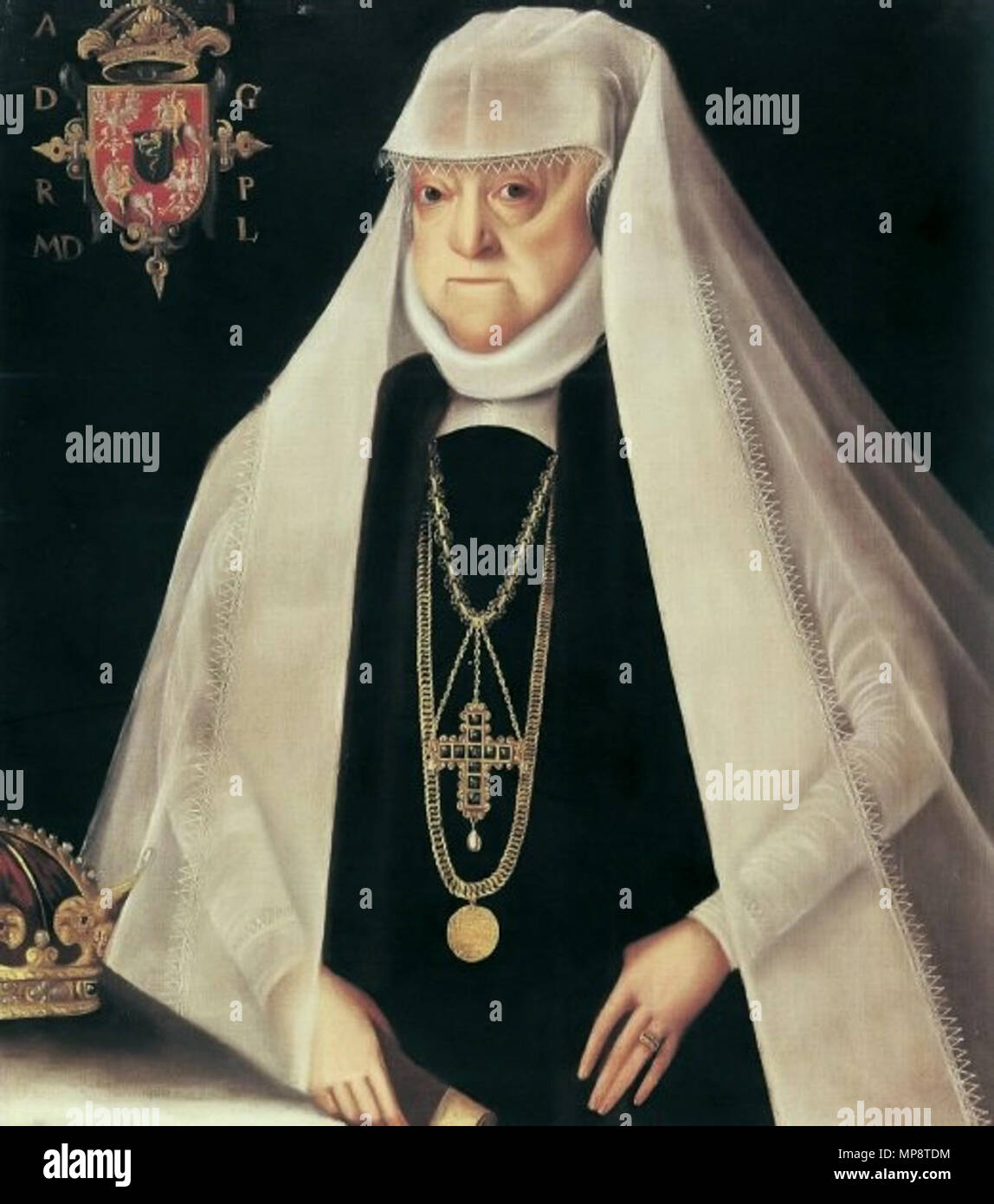Portrait of Queen Anna Jagiellon as a widow.  1590s.   771 Kober Queen Anna Jagiellon Stock Photo