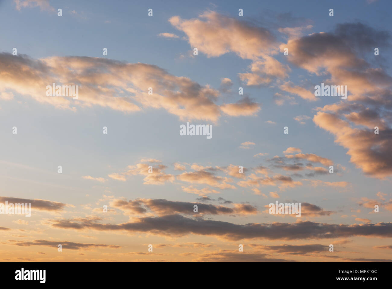 colorful dramatic sky with cloud at sunset, natural Stock Photo