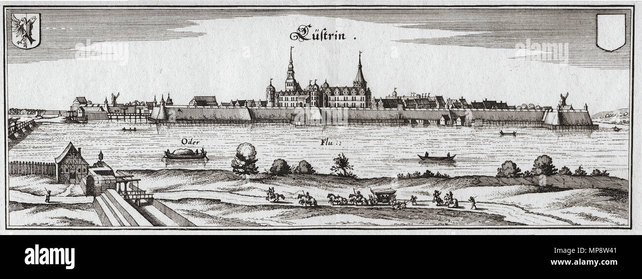 . English: Kostrzyn on Merian's copperplate, year 1652 Polski: Kostrzyn na miedziorycie M. Meriana z 1652 roku . 1652. Matthaeus Merian 774 Kostrzyn Merian 1652 Stock Photo