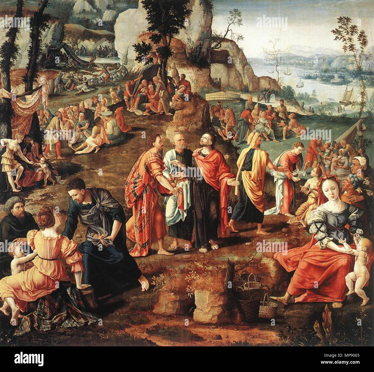 The Miracle of the Loaves and Fishes  first half of 16th century.   790 Lambert Lombard 001 Stock Photo