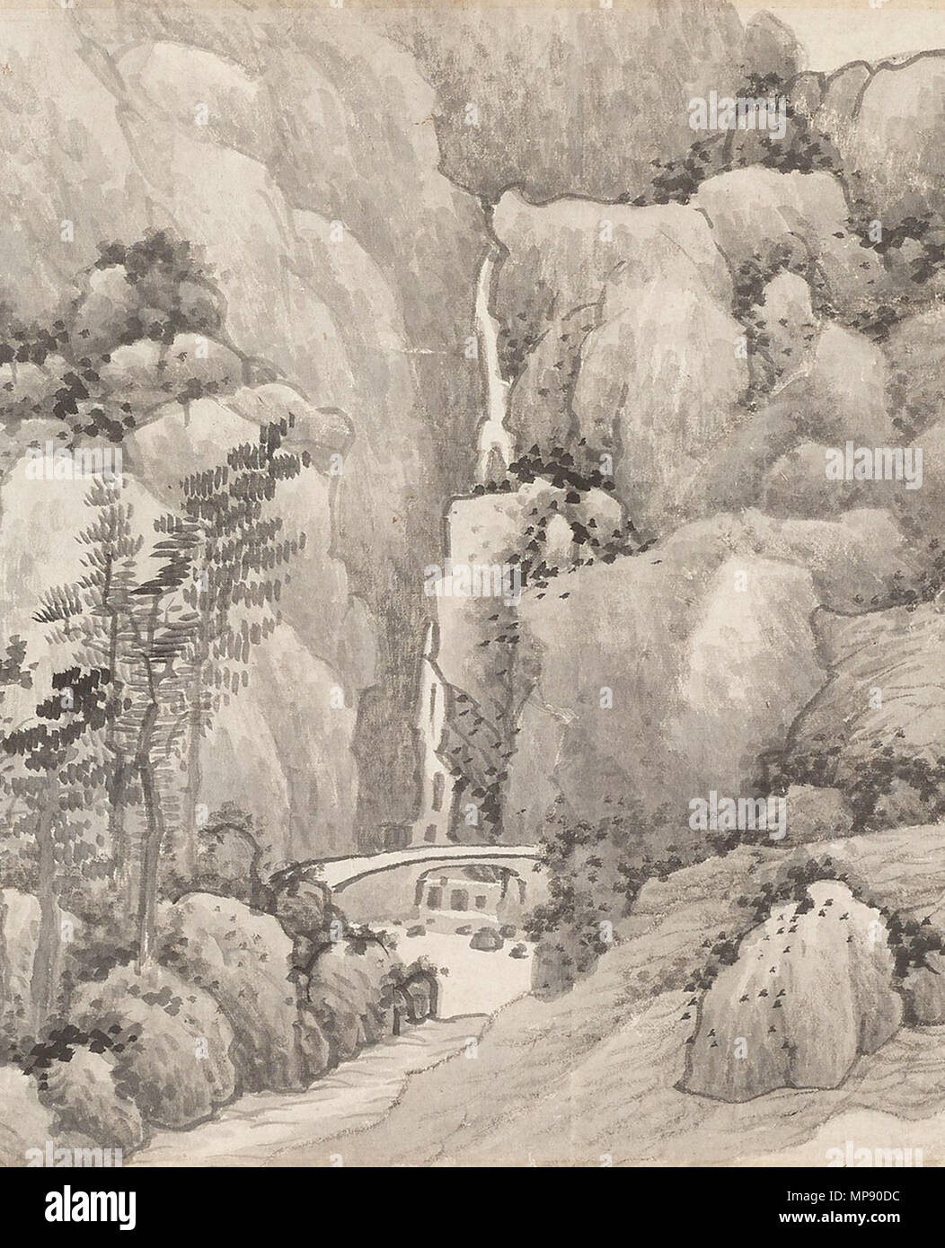 . English: Landscape by Gong Xian (1618-1689) . before 1690.   Gong Xian  (–1689)     Alternative names Kung Hsien  Description Chinese painter  Date of birth/death circa 1620 1689  Location of birth Kunshan  Work location Nanjing  Authority control  : Q3110482 VIAF: 43184991 ULAN: 500125754 LCCN: n82081933 GND: 142675830 SUDOC: 181017709 WorldCat 791 Landscape by Gong Xian (1618-1689) Stock Photo