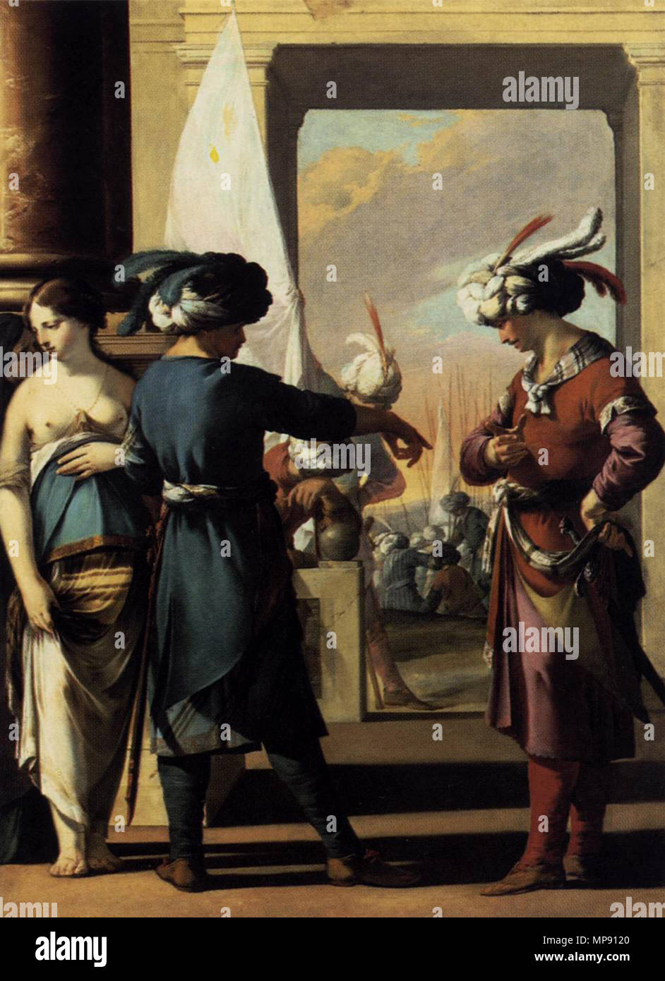 Cyrus Announcing to Araspas that Panthea Has Obtained His Pardon  between 1631 and 1634.   794 Laurent de La Hyre - Cyrus Announcing to Araspas that Panthea Has Obtained His Pardon - WGA12316 Stock Photo
