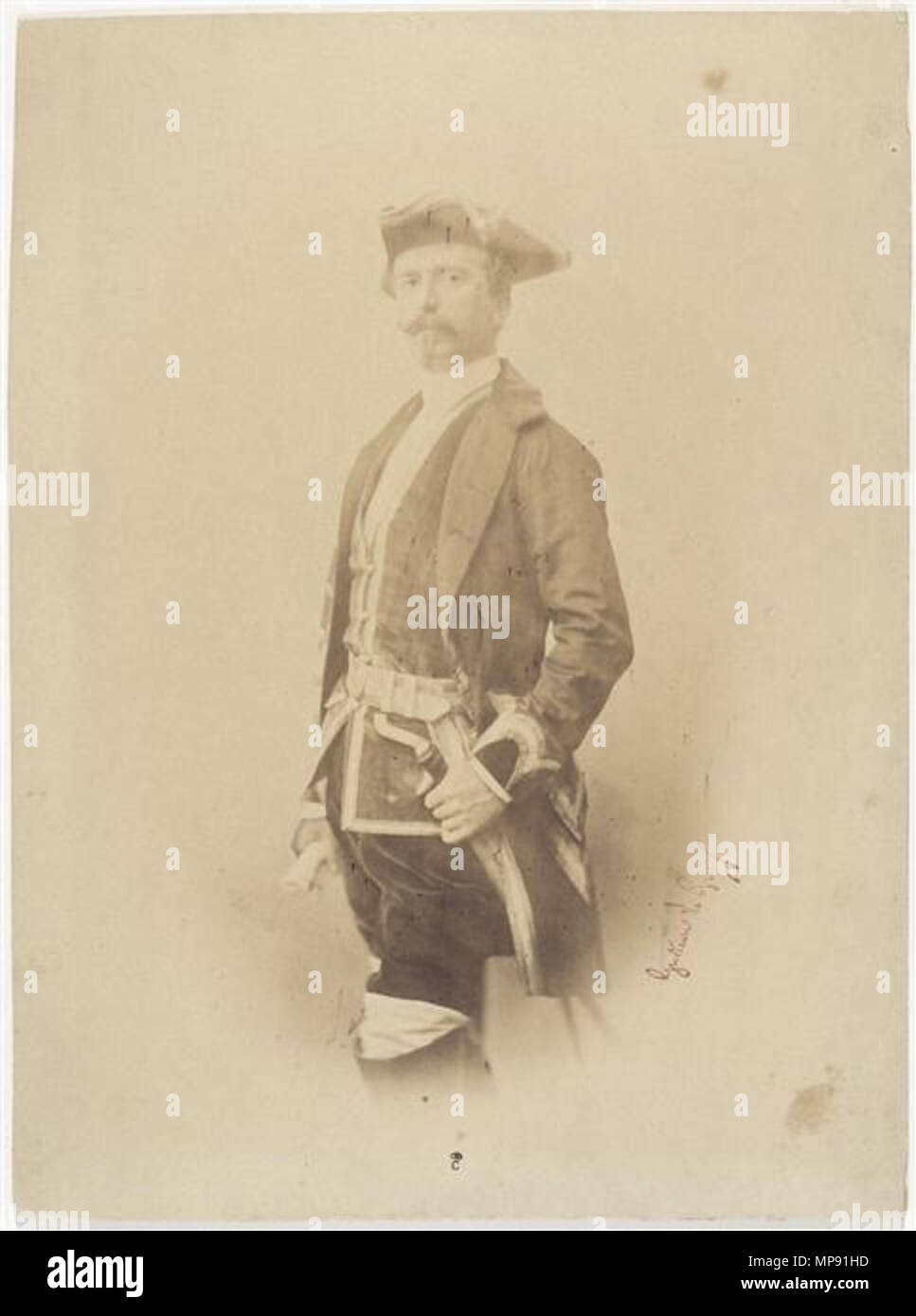 797 Le Gray - Portrait de Napoléon Edgar Ney, prince de la Moskowa, en tenue de vénerie Stock Photo