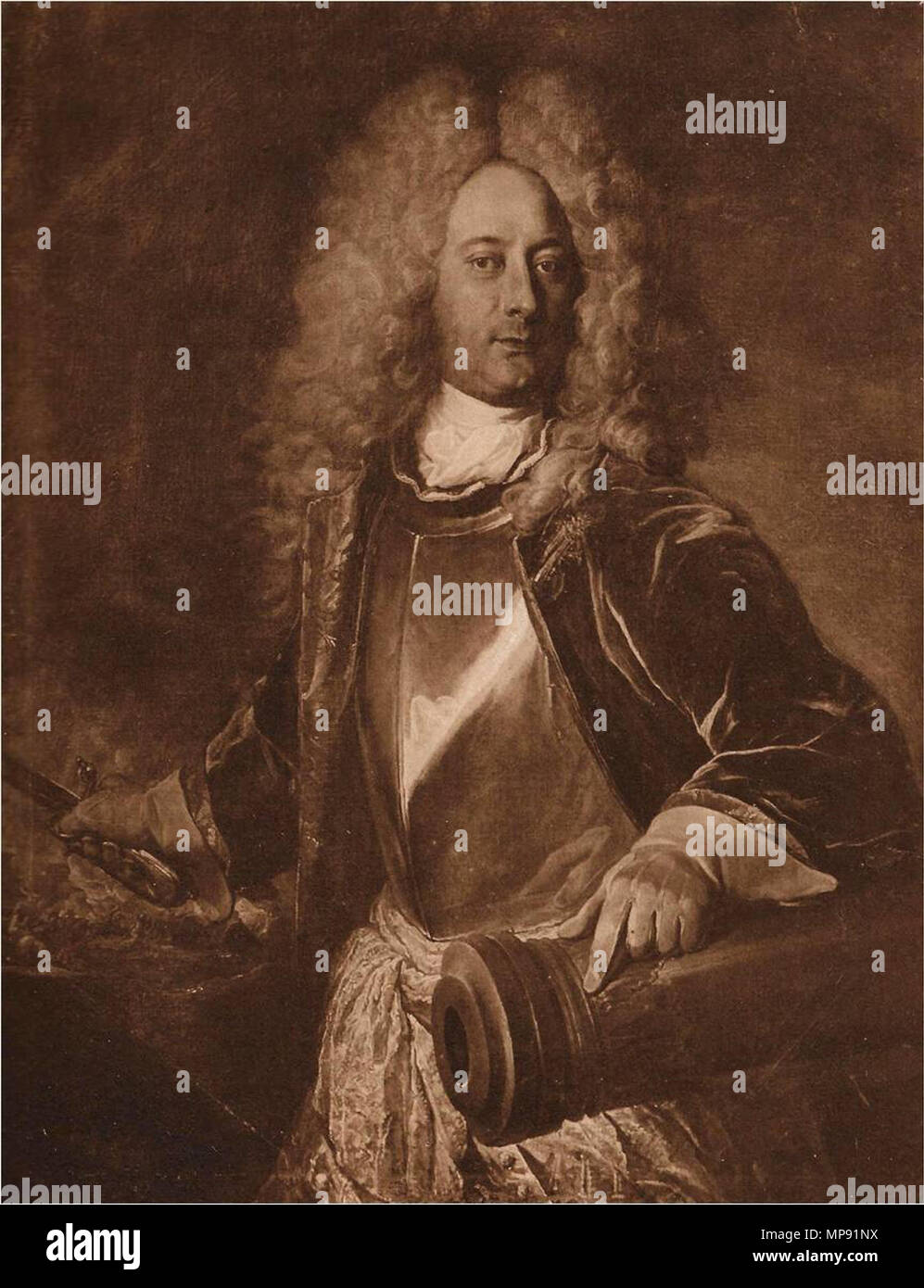 .  Deutsch: Bildnis Karl Hackbrett. . 1713.   798 Le portrait bernois, Vol. 2, No. 15 Stock Photo