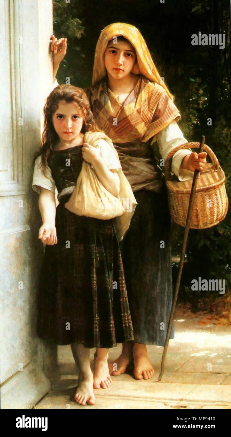 .  English: Little beggars . 1890.   William-Adolphe Bouguereau  (1825–1905)      Alternative names William Bouguereau Adolphe-William Bouguereau  Description French painter  Date of birth/death 30 November 1825 19 August 1905  Location of birth/death La Rochelle La Rochelle  Authority control  : Q483992 VIAF: 41966603 ISNI: 0000 0001 2129 8561 ULAN: 500011205 LCCN: n85059001 WGA: BOUGUEREAU, William-Adolphe WorldCat 806 Les petites mendiantes Stock Photo