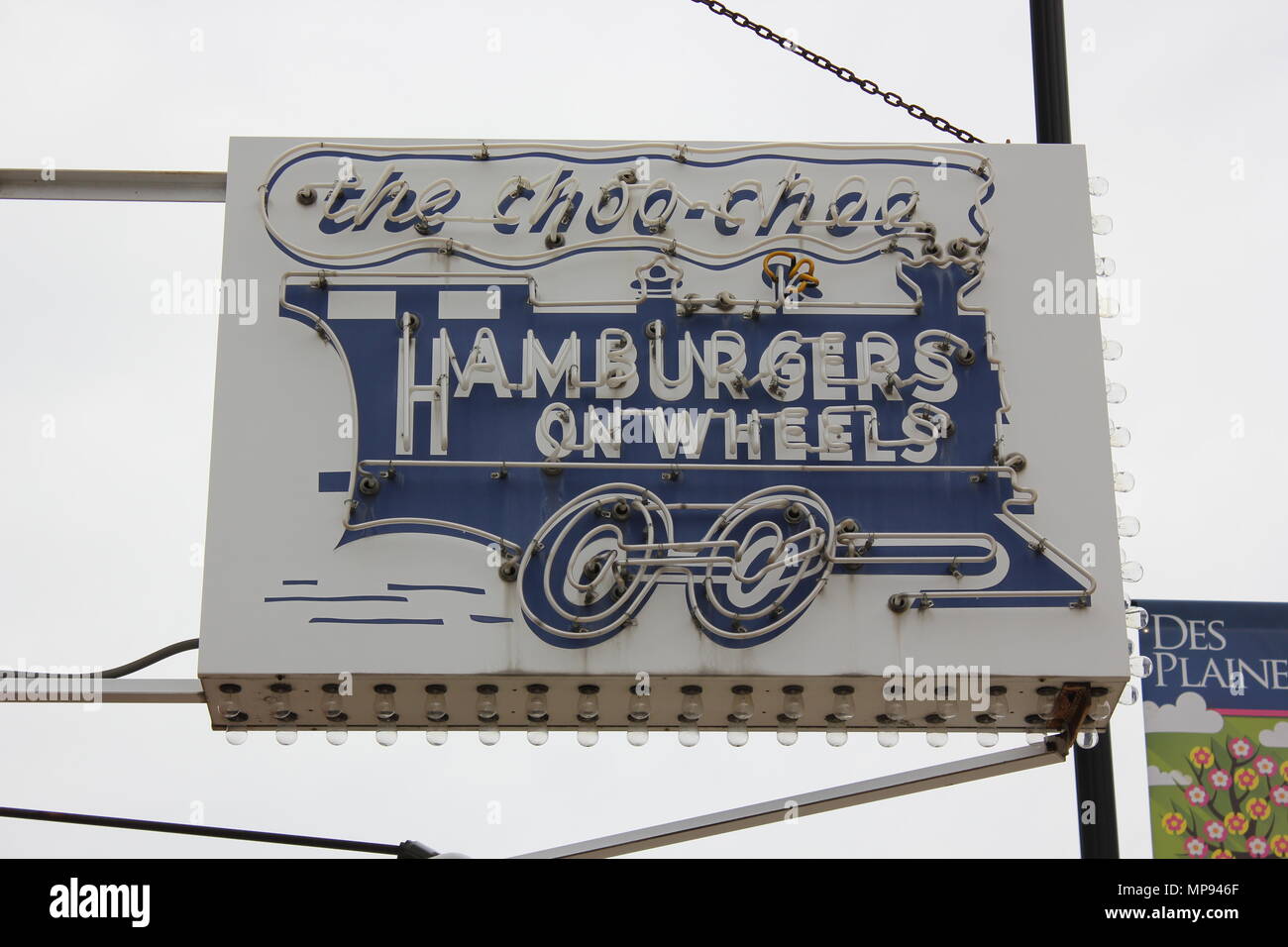 The Choo Choo Restaurant original marquee in des plaines, Illinois. Stock Photo