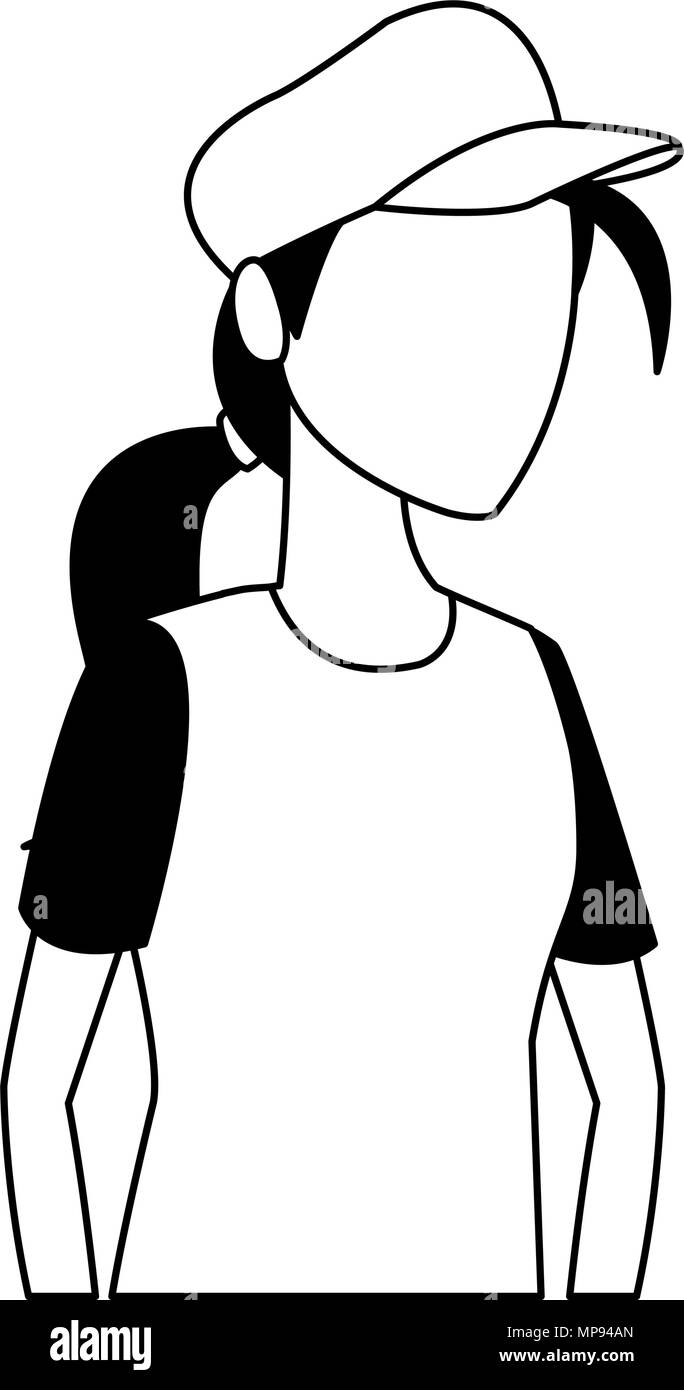 Young Woman Cartoon In Black And White Stock Vector Image Art Alamy young-woman-cartoon-in-black-and-white-stock-vector-image-art-alamy