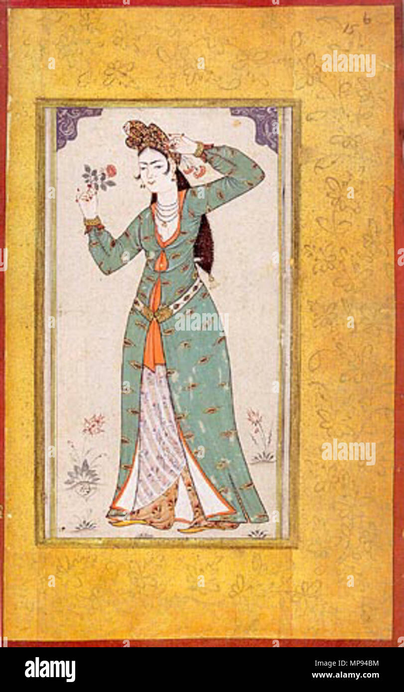 . Young Ottoman lady. Ottoman miniature painting, kept at the Topkapı
