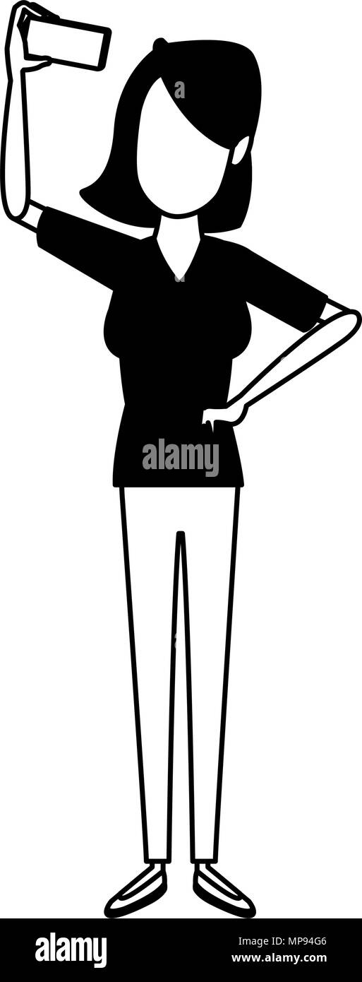 Face phone selfie black Stock Vector Images - Alamy