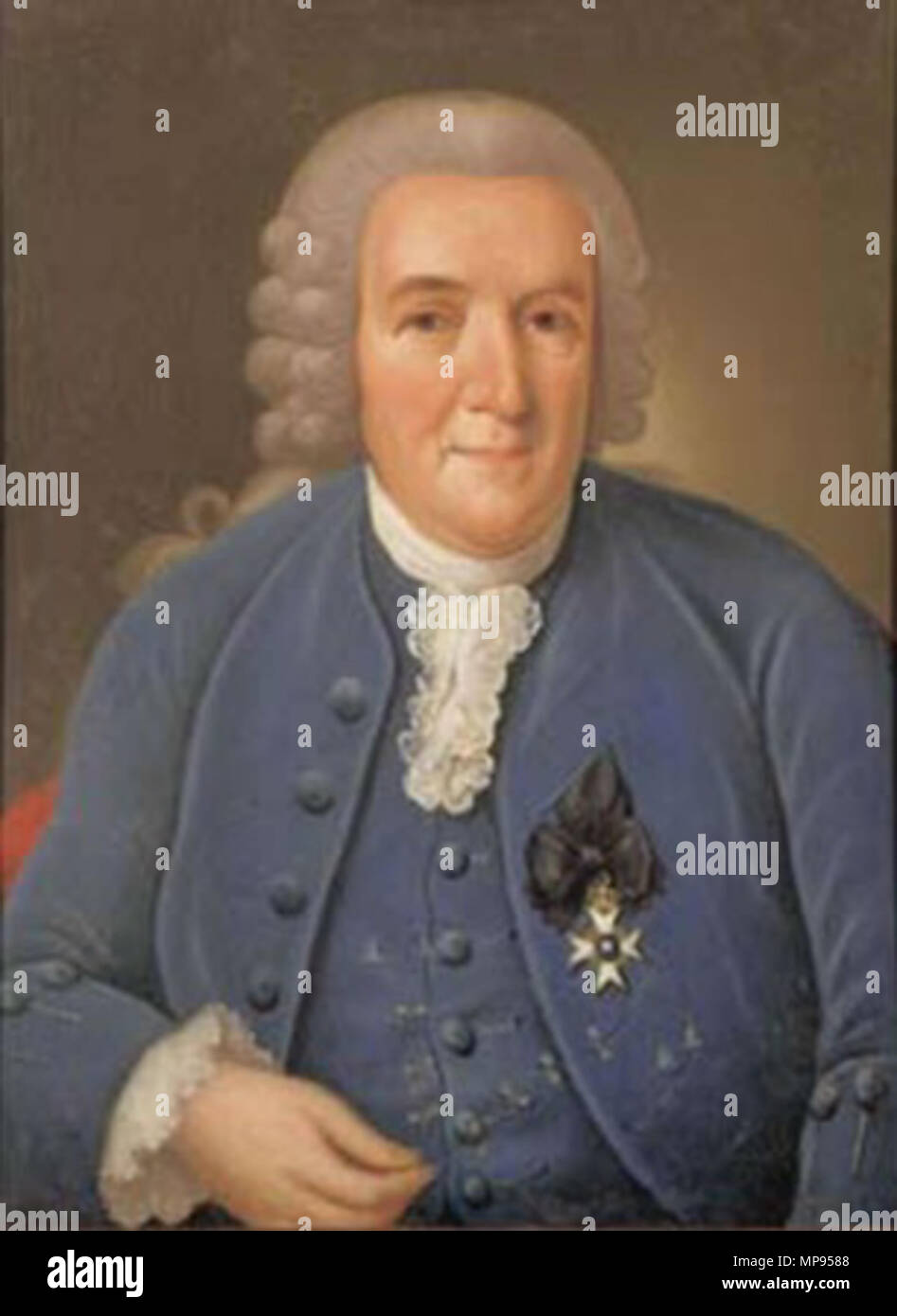 Portrait of Carl Linnaeus (1707-1778)  18th century.   812 Linnaeus by Hallman Stock Photo