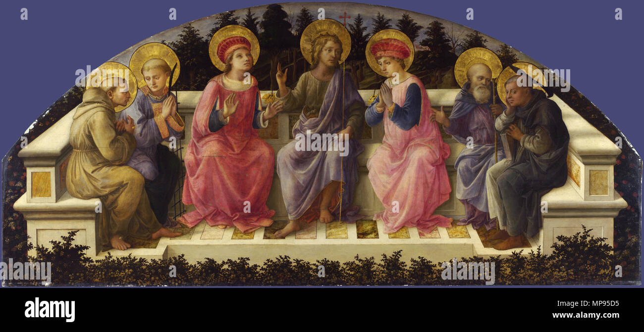 English Seven saints 14491459 ca.. 813 Lippi, sette santi Stock Photo