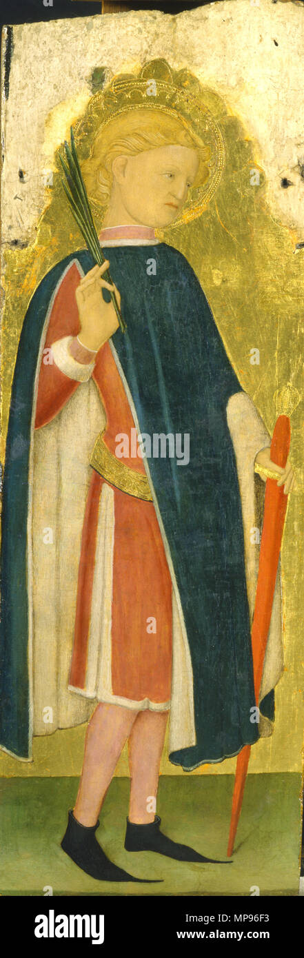Saint Martyr Knight  1400.   817 Lombard Master - Saint Martyr Knight - Google Art Project Stock Photo