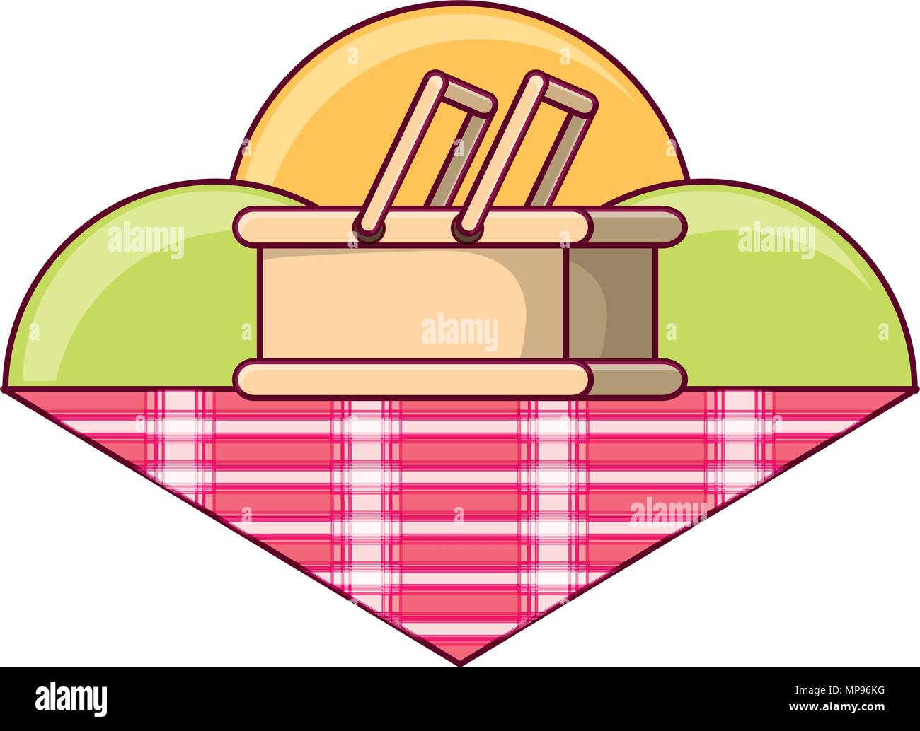 picnic basket icon over white background, vector illustration Stock ...