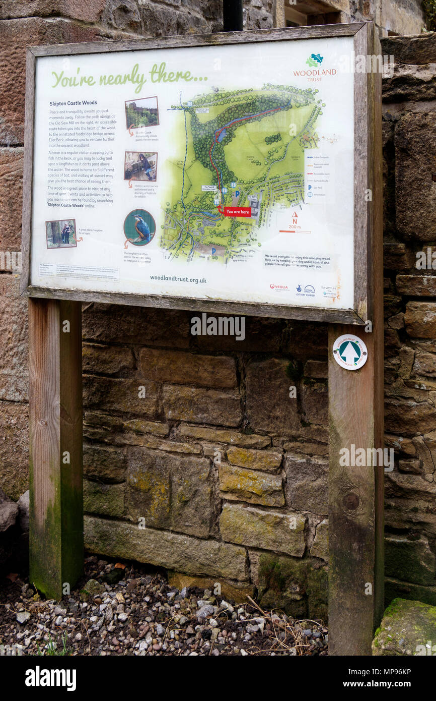 The 'you're Nearly There' notice board outside The Old Sawmill in Skipton, North Yorkshire, UK. Stock Photo