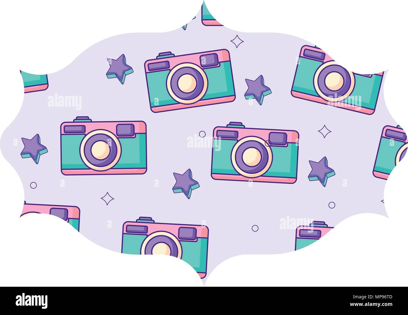 with photographic camera pattern over white background, vector ...