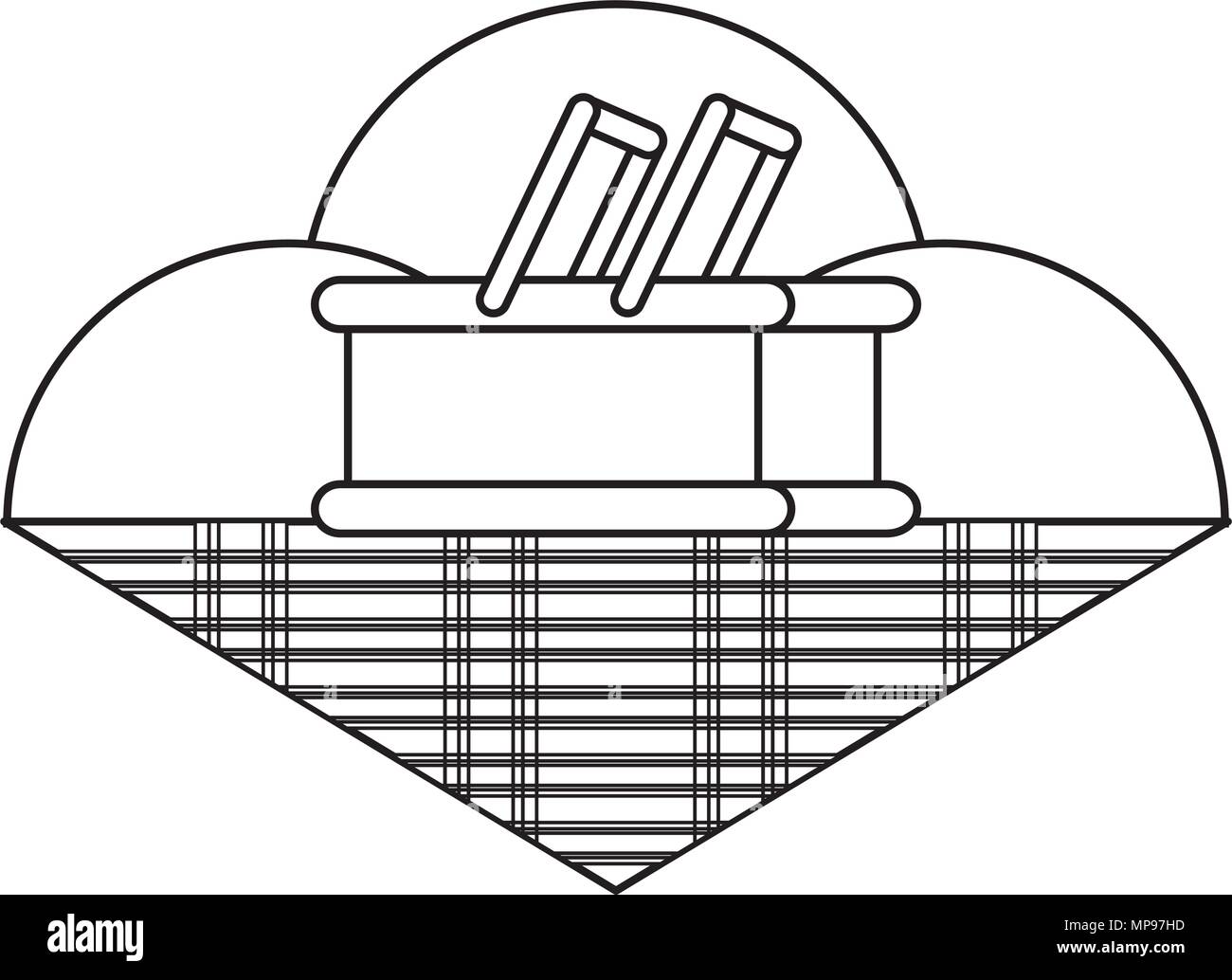 picnic basket icon over white background, vector illustration Stock ...