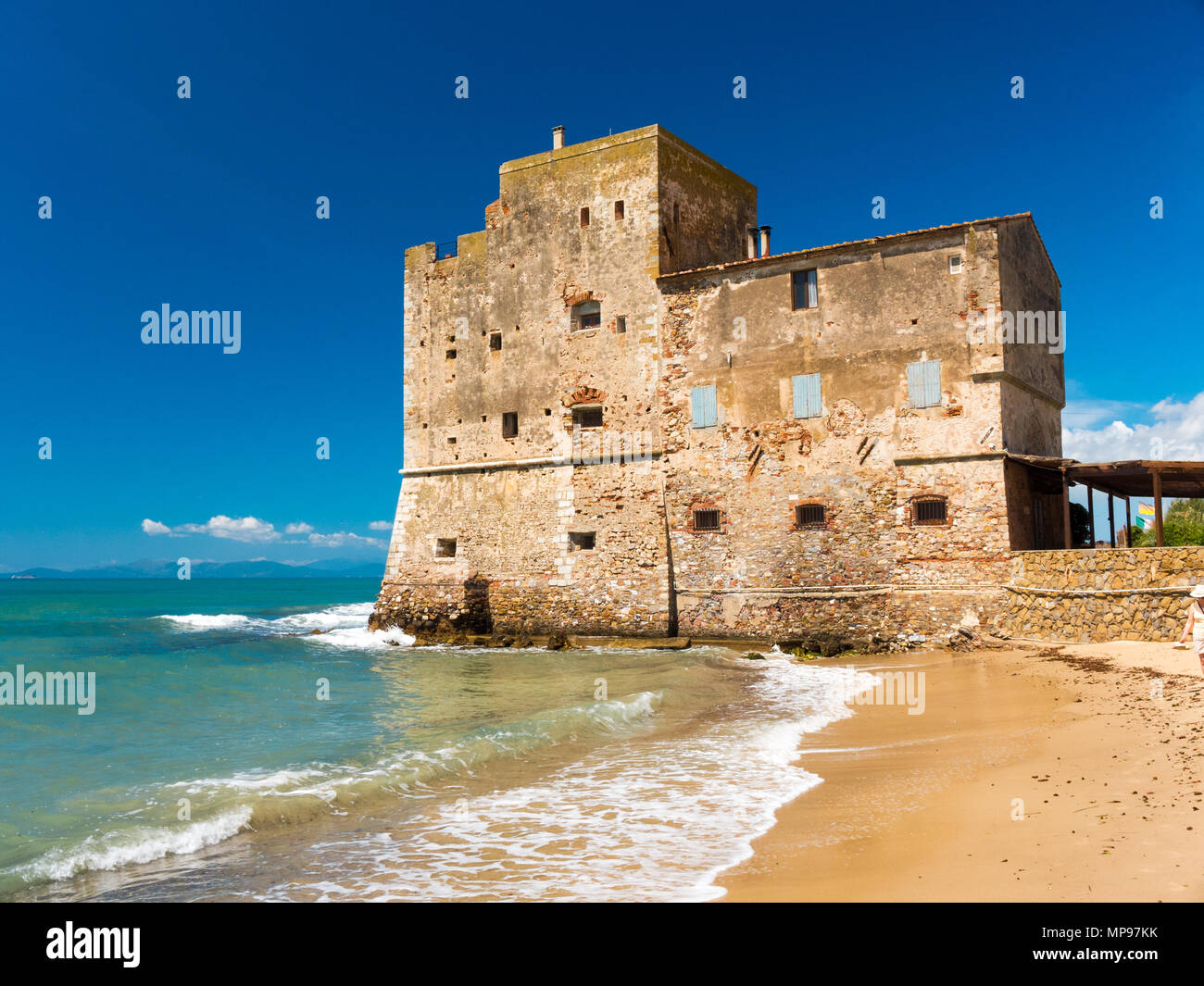 Torre Mozza 16th century Tuscan coastal tower in Piombino Stock Photo