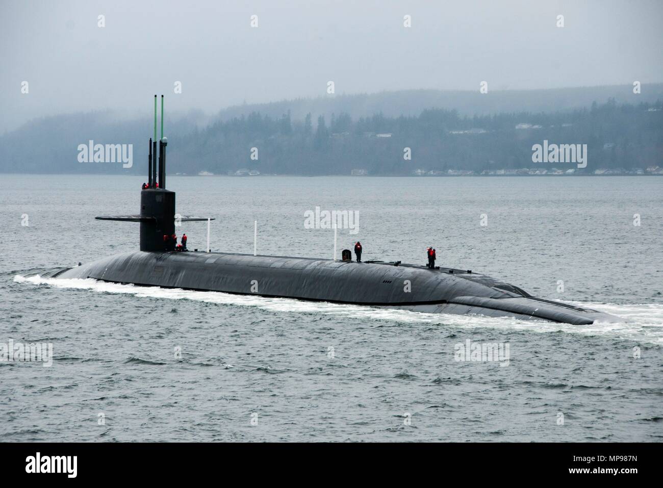 The U.S. Navy Ohioclass ballisticmissile submarine USS Henry M