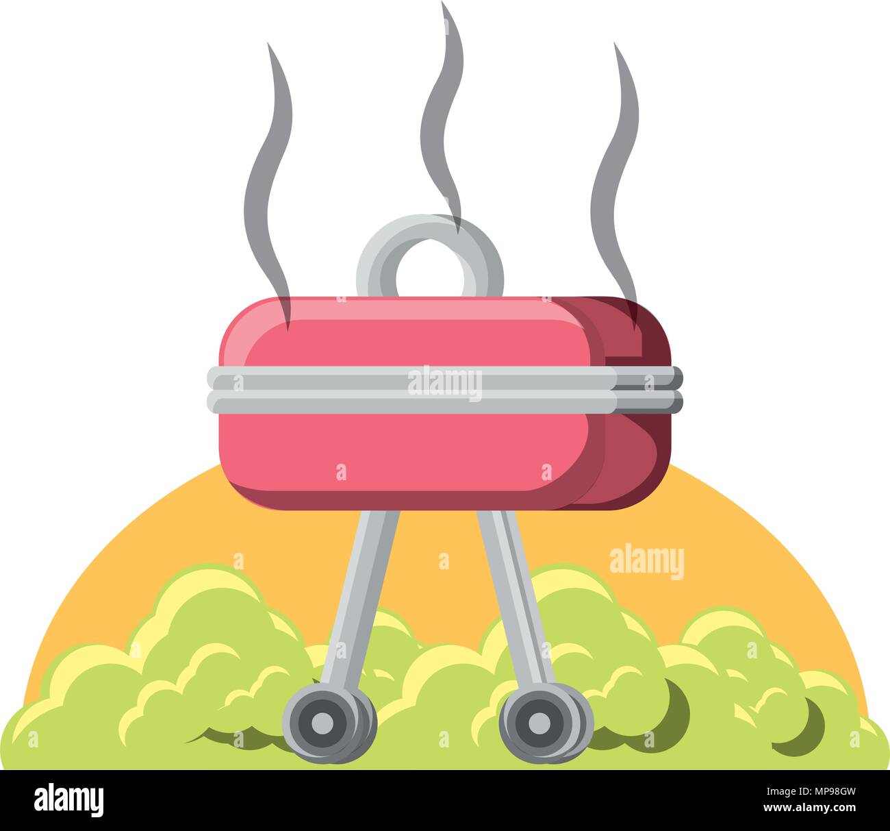 bbq grill icon over white background, vector illustration Stock Vector ...