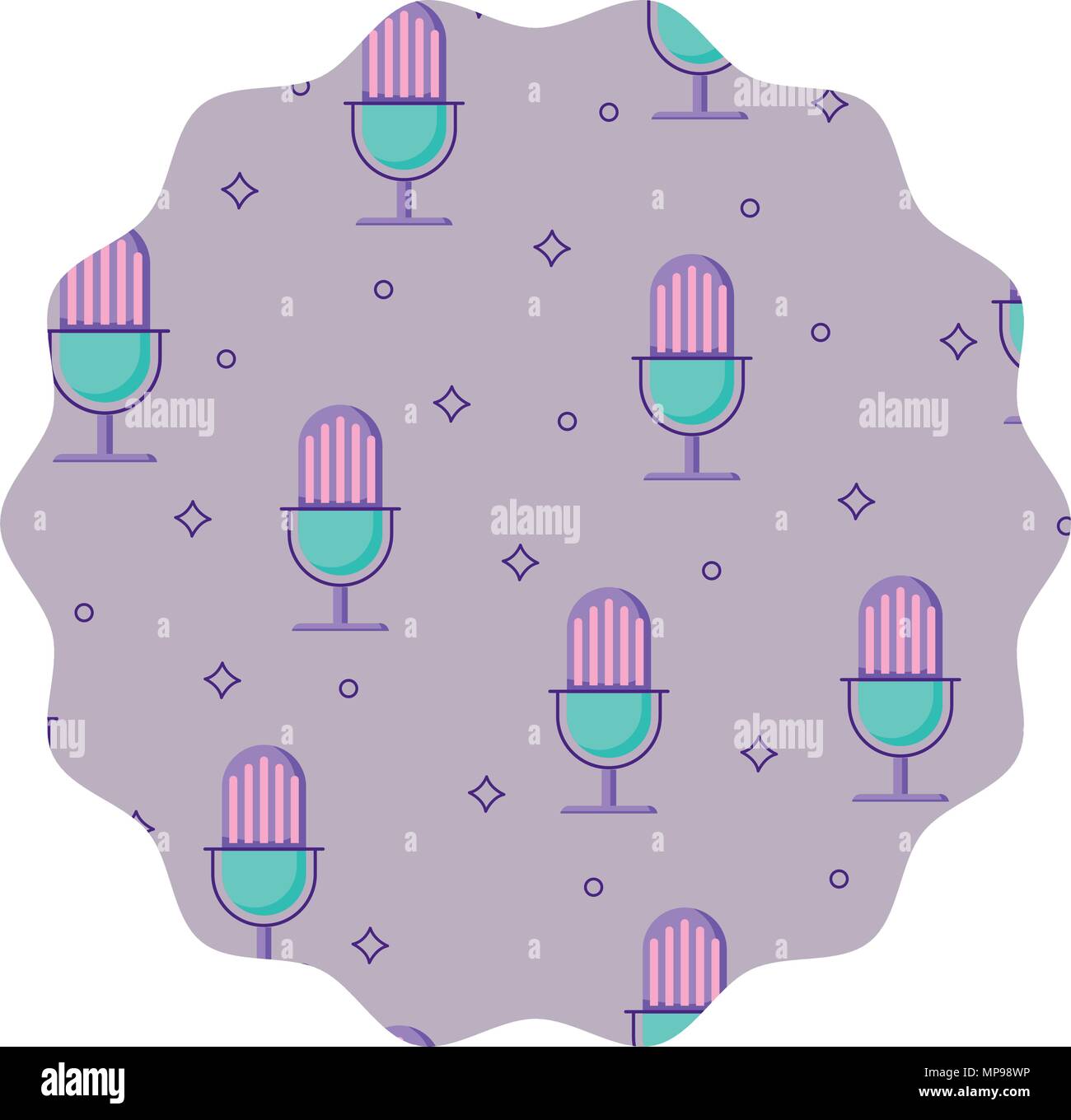 Studio Mic Patterns with retro microphone pattern, vector illustration Stock Vector Image ...