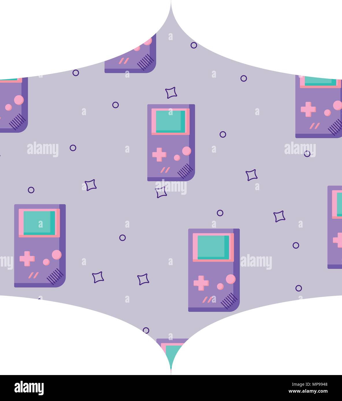 Game Pattern Frame decorative frame with portable videogame pattern over white background ...
