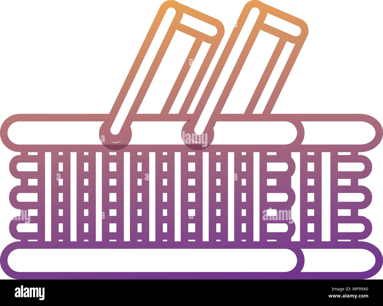 picnic basket icon over white background, vector illustration Stock ...
