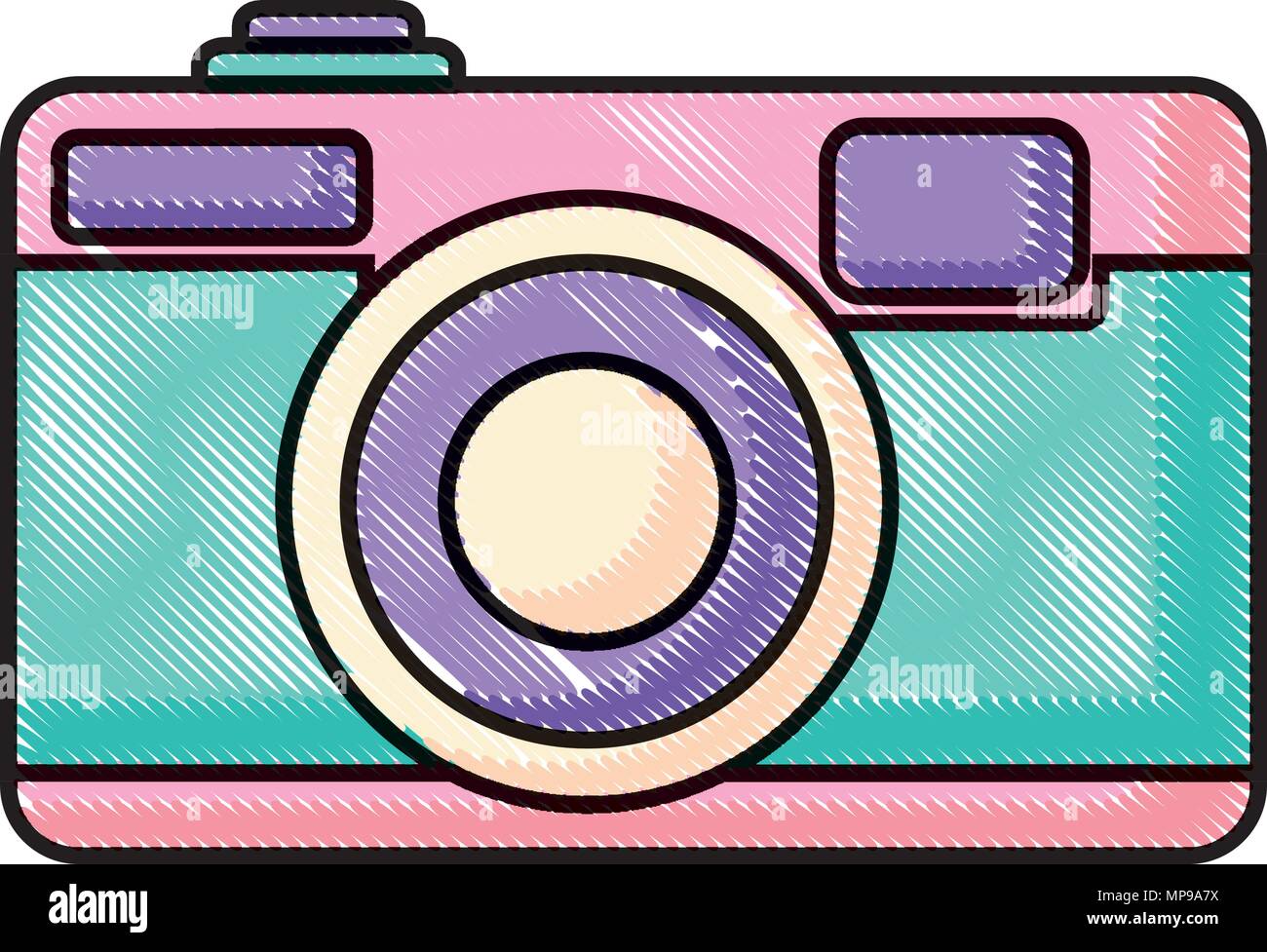 photographic camera icon over white background, vector illustration ...
