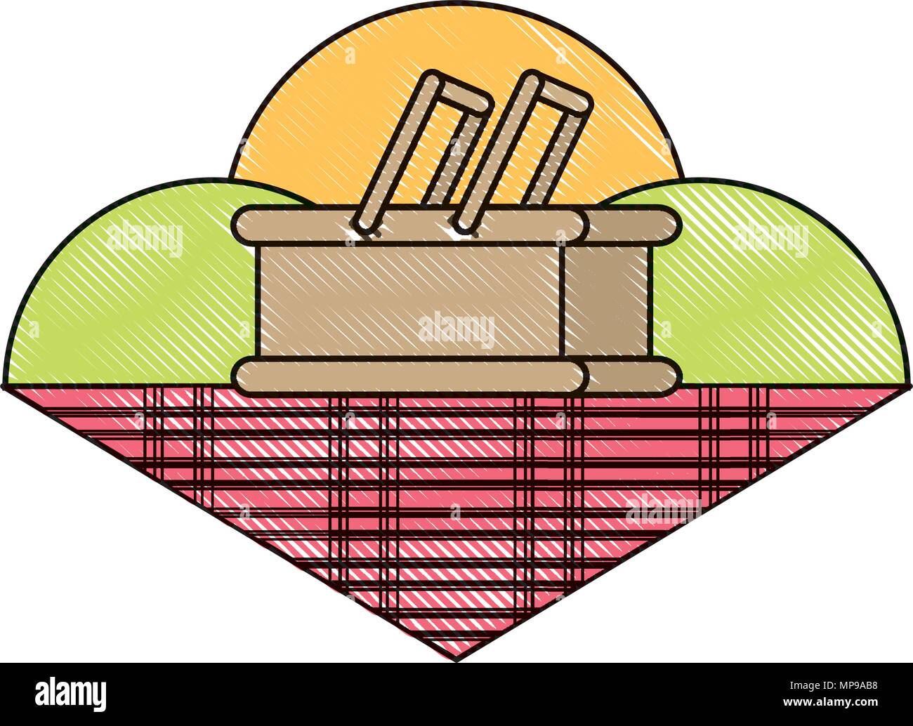 picnic basket icon over white background, vector illustration Stock ...