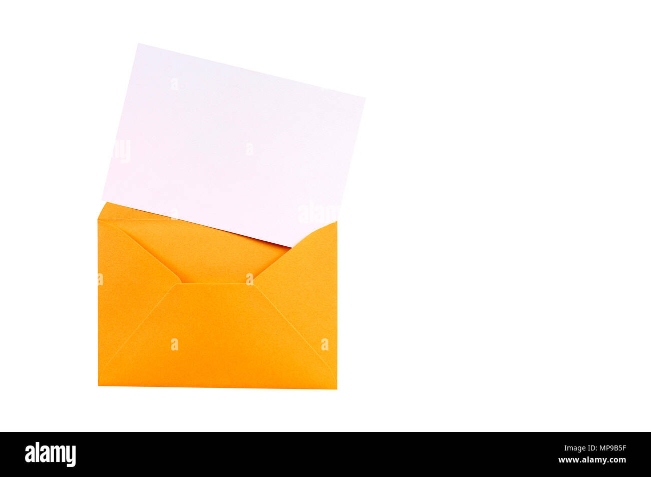 Manila brown envelope with blank letter card Stock Photo Alamy