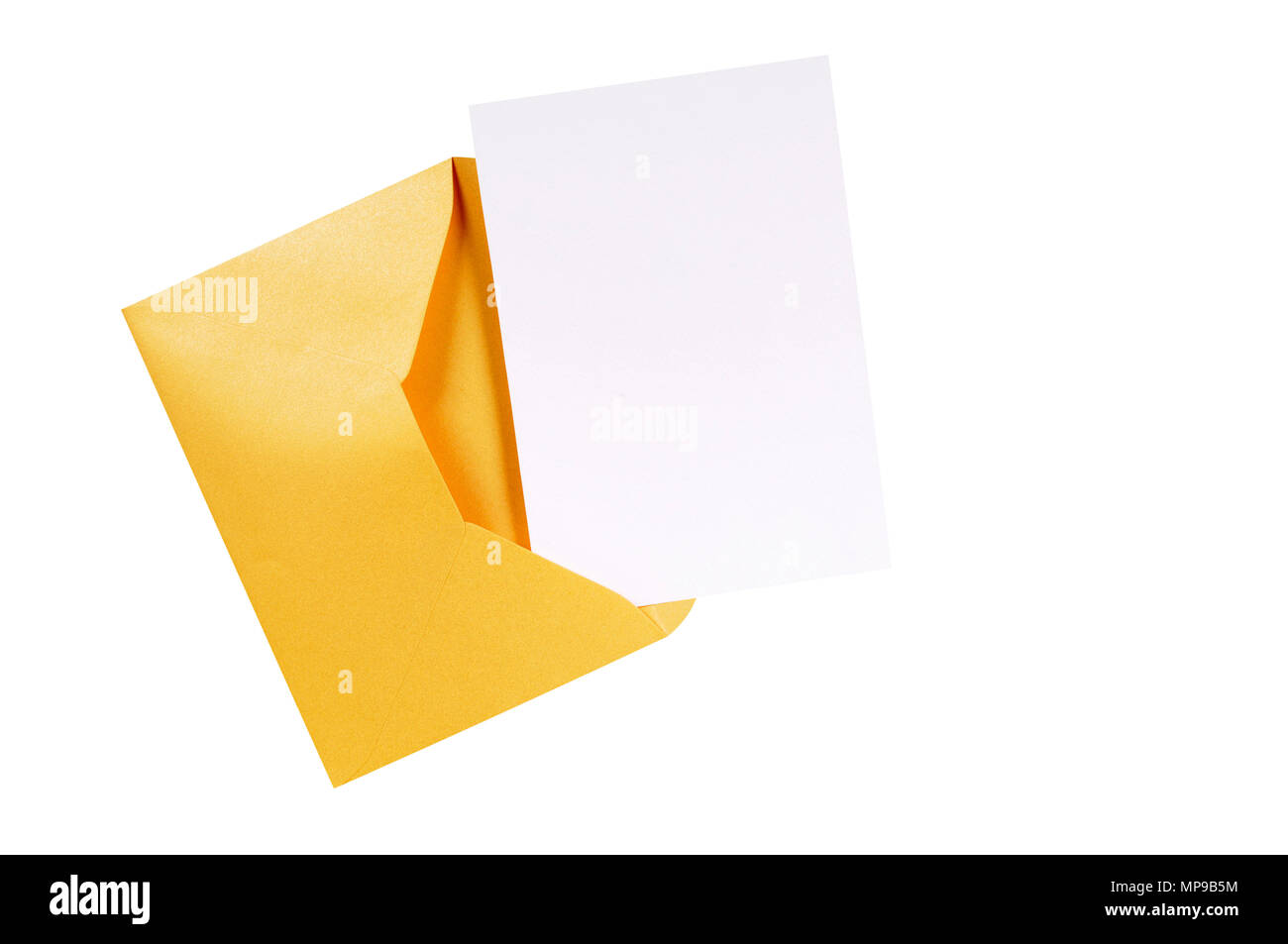Manila brown envelope with blank letter card Stock Photo Alamy