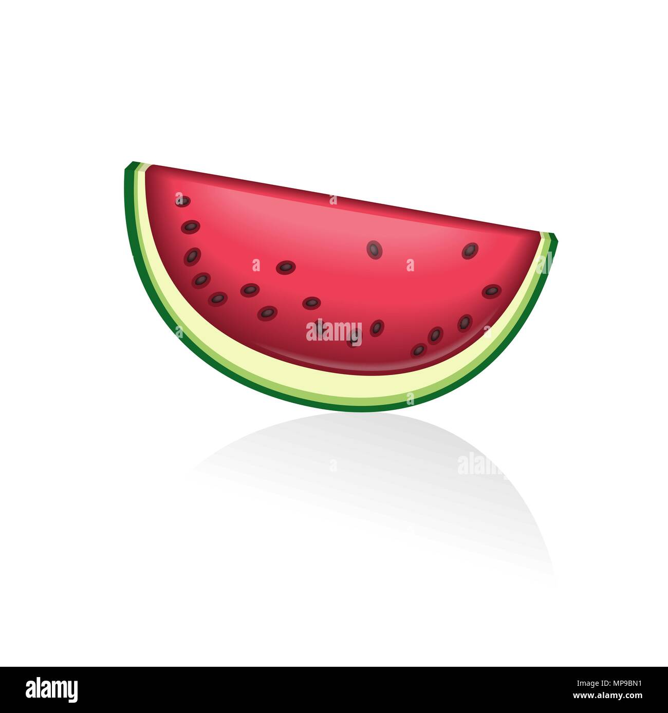 Vector illustration Summer Watermelon Slice on white background Stock Vector